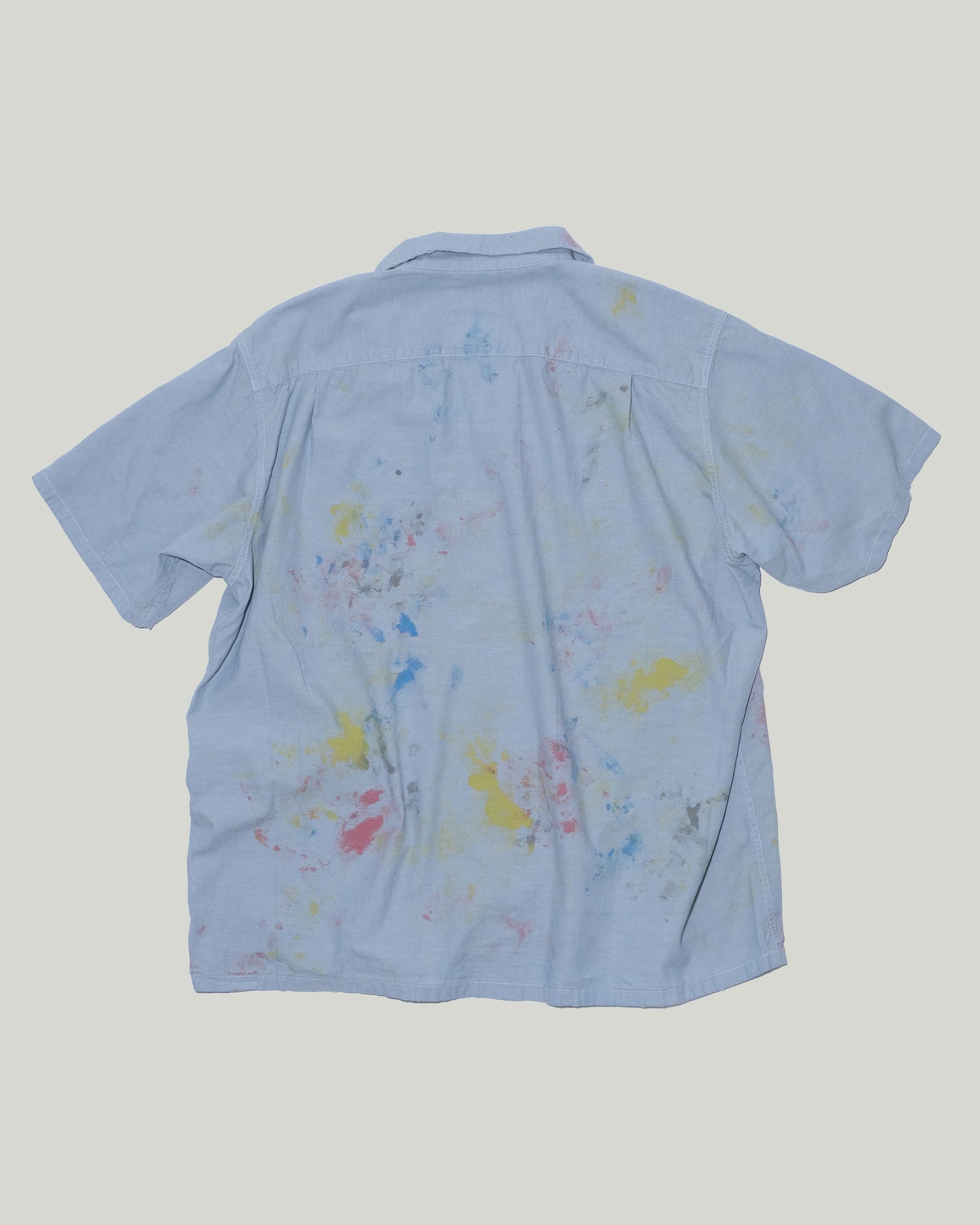 WRITERS BLOCK CHAMBRAY SHIRT w/ PAINT